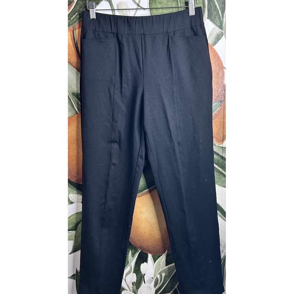 Chico's Weekends Size 1 US Medium Ponte Ankle Pants Pull On Stretch Women Pocket